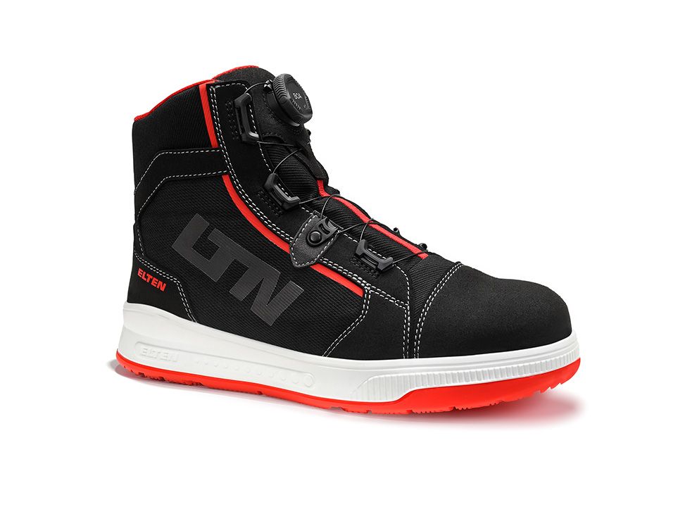 ELTEN Sicherheitsstiefel ISAAK XXST BOA® black-red Mid ESD S2, Gr. 35