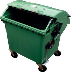 Müllcontainer Kunststoff 1,1 cbm Runddeckel grün