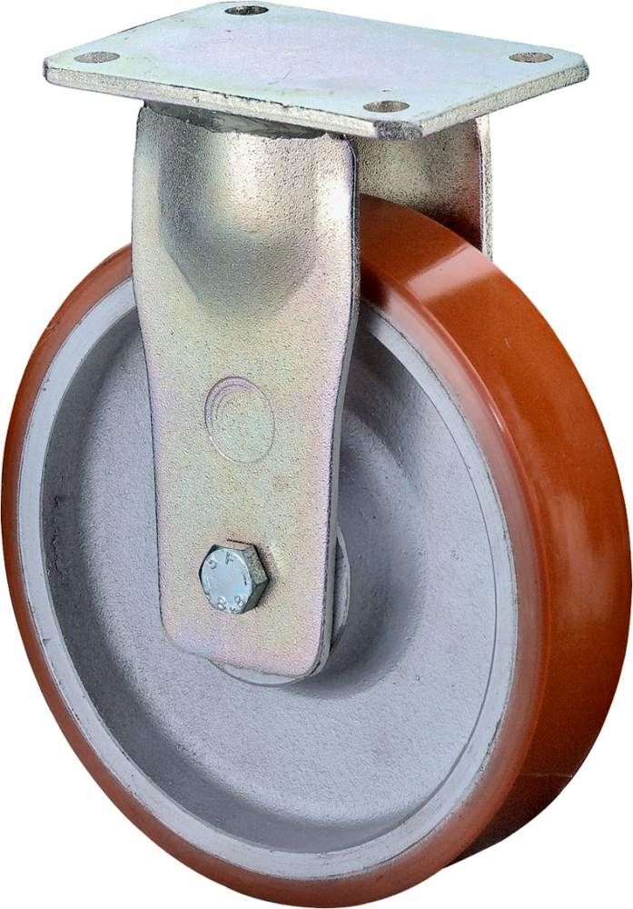 Bockrolle 100mm RR110.B15Platte,Polyure Guss,KL RR110.C10.100 BS ROLLEN