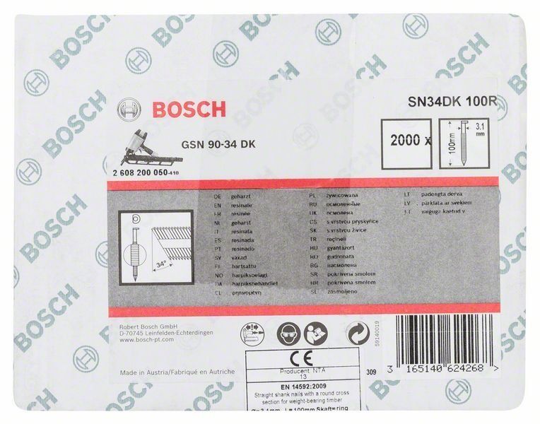 Bosch D-Kopf Streifennagel SN34DK