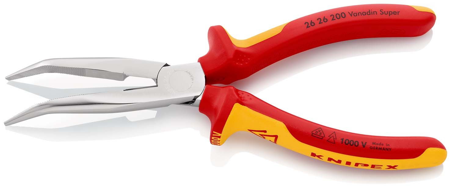 KNIPEX Flachrundzange mit Schneide isoliert mit Mehrkomponenten-Hüllen,