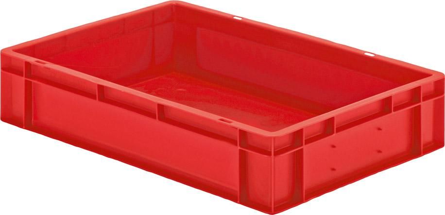 Transport-Stapelkasten B600xT400xH120 mm rot, geschlossen ohne Griffloch LA-KA-PE
