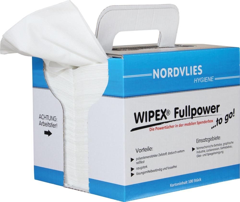 WIPEX-FULLPOWER Wischtücher TO-GO weiß 100 Tücher 32 x 38cmZ-gefaltet,