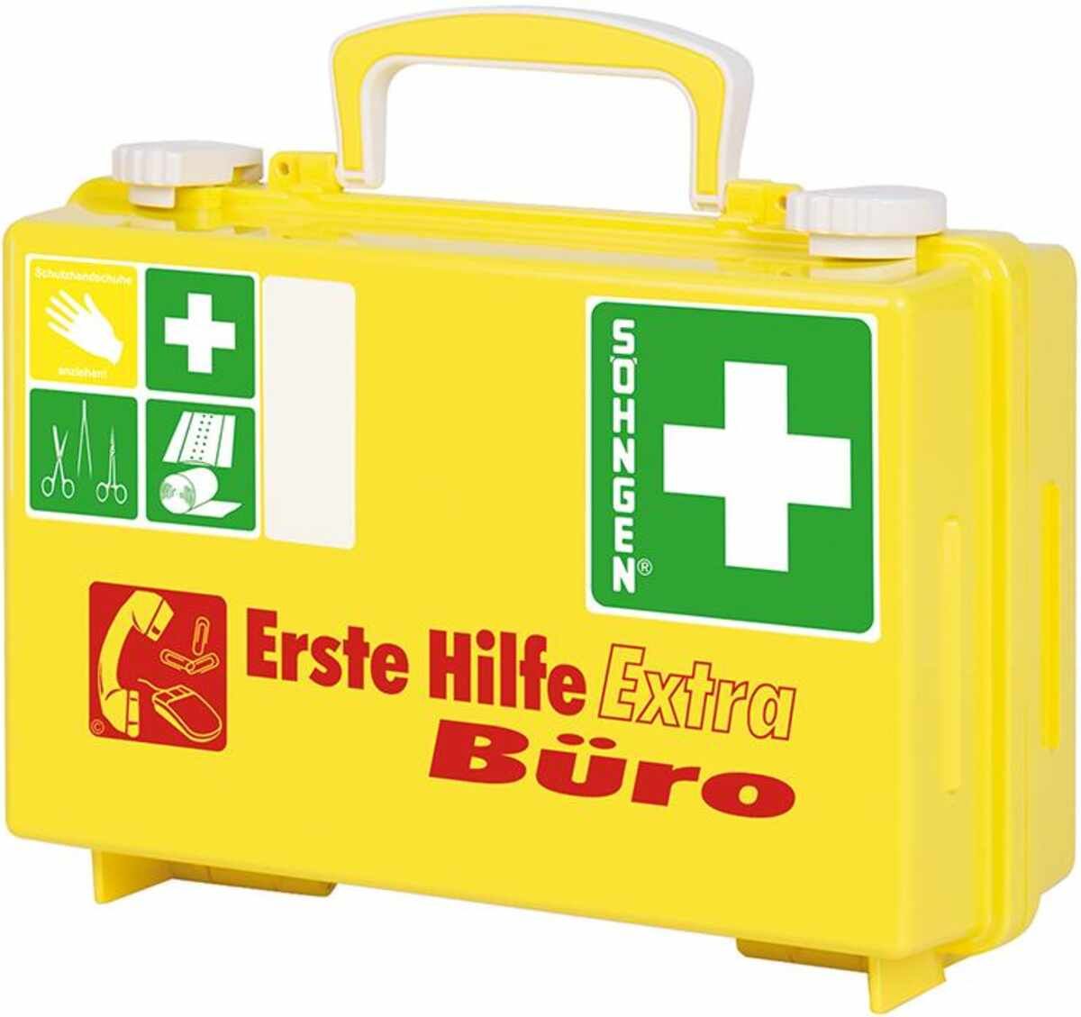 Erste-Hilfe-Koffer Extra Büro, DIN 13157, gelb