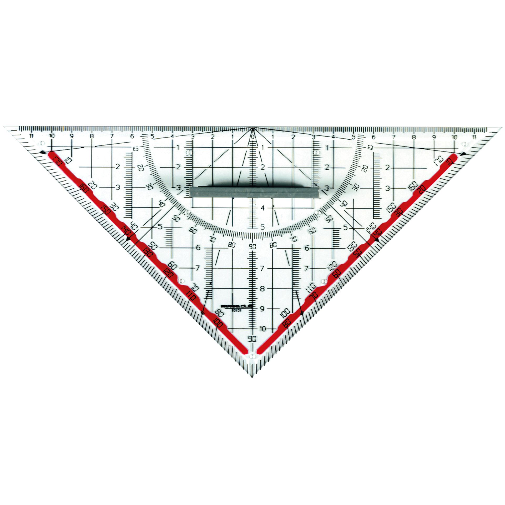 Geometriedreieck 25cm Kunststoff rauchgrau