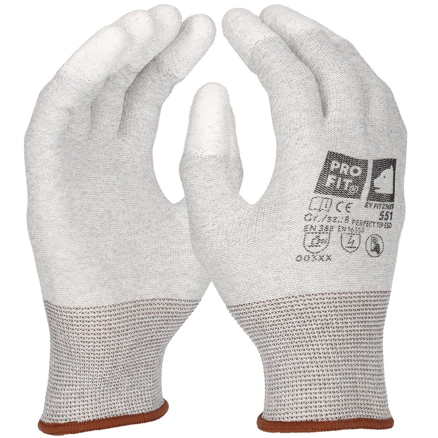 ESD Handschuh "Perfect tip esd"Fingerkuppen PU beschichtet 10