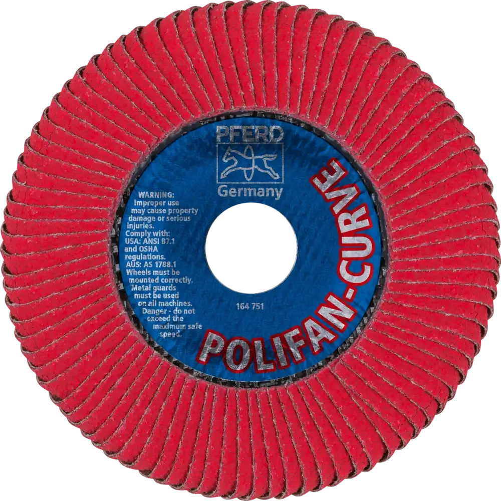 PFERD POLIFAN CURVE Fächerscheibe PFR 125x22,23mm Breite M CO60