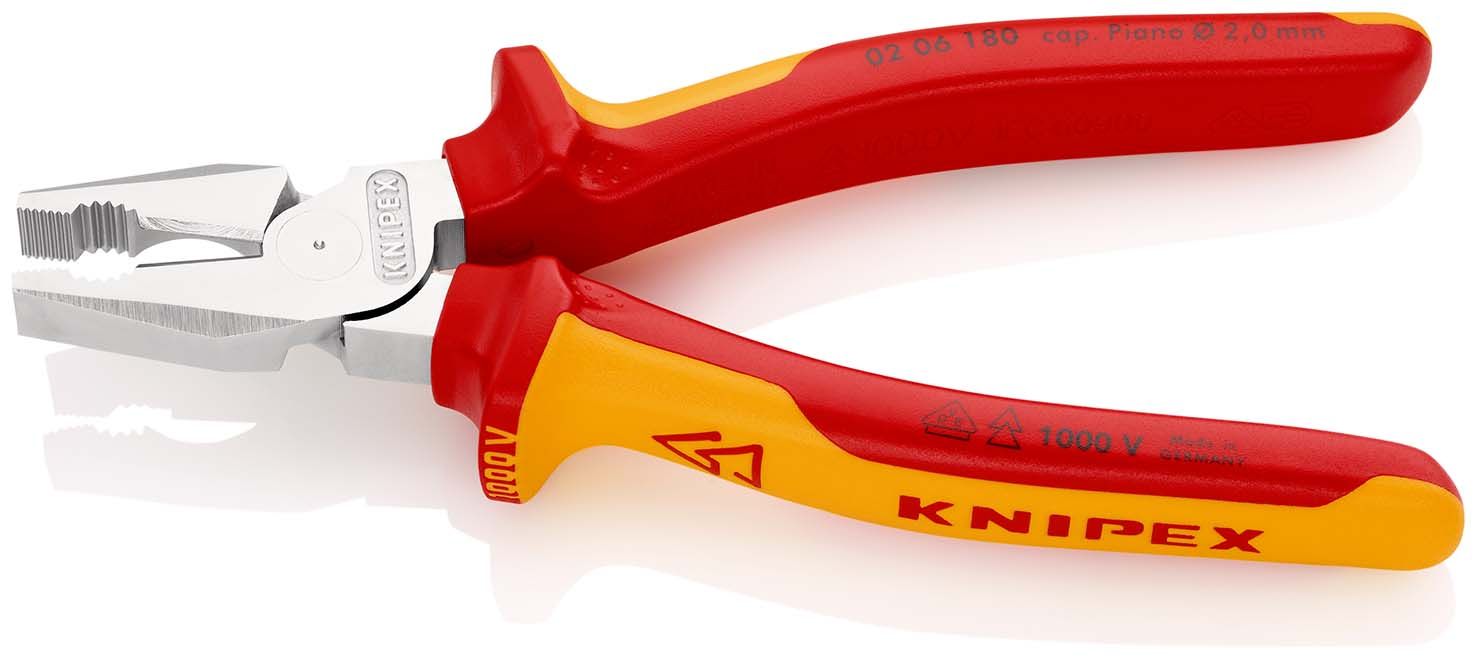 KNIPEX Kraft-Kombizange isoliert mit Mehrkomponenten-Hüllen,