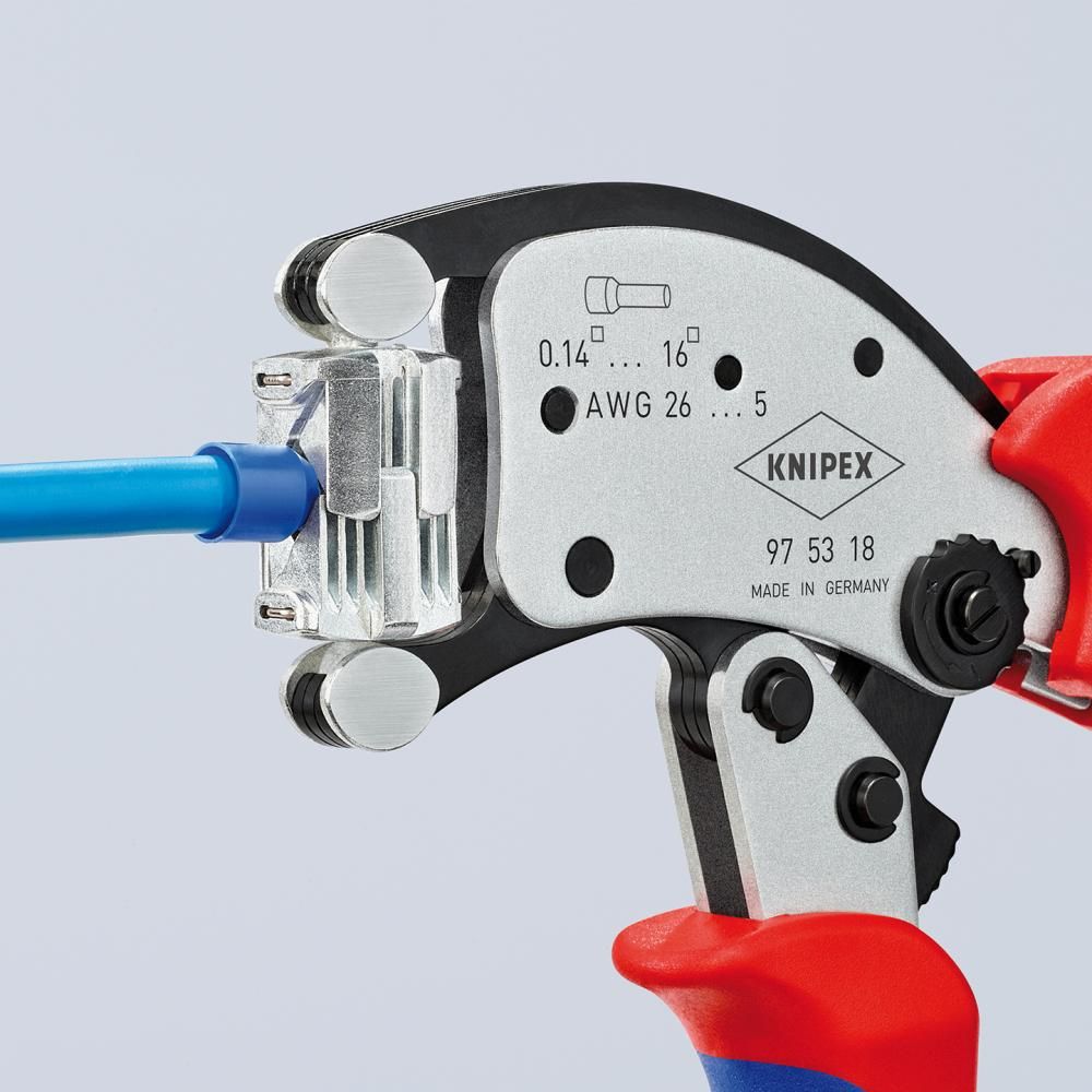 Crimpzange für Aderendhülsen Twistor 0,14-16qmm KNIPEX