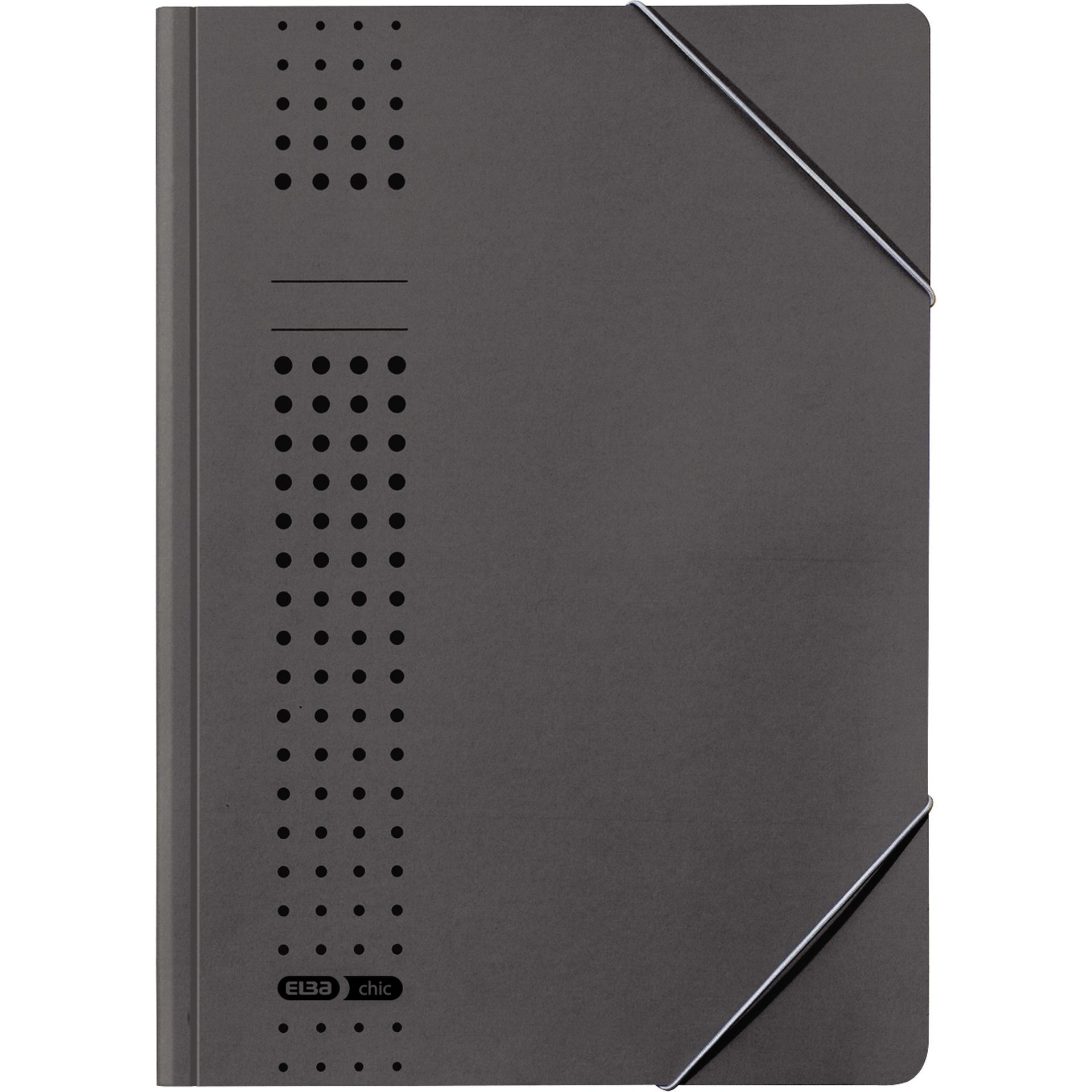 Eckspanner chic DIN A4 150Bl. Karton anthrazit