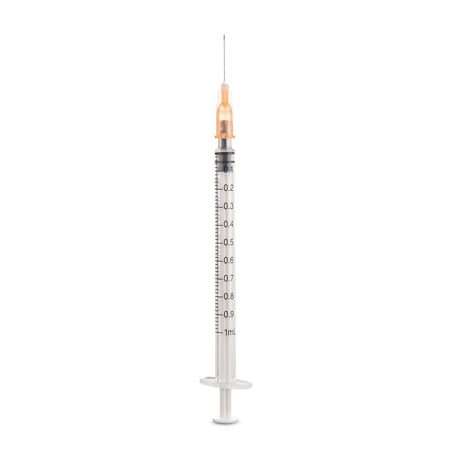 DISPOMED-Einmal-Spritzen 1 ml Tuberkulinmit Kanüle 0,50 x 16 mm (100 Stck.)UK = 20 Pack