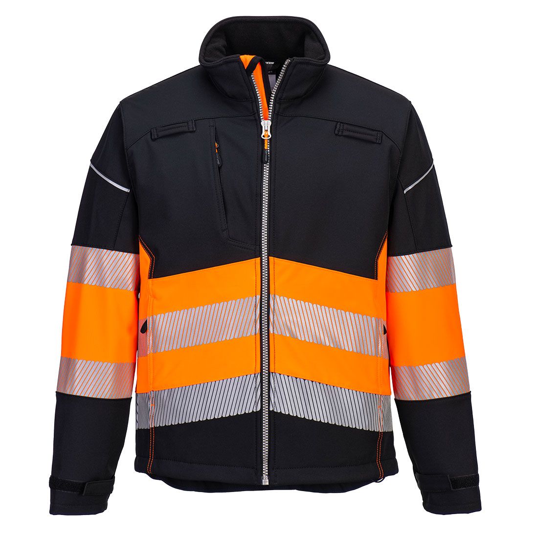 Portwest PW3 Warnschutz-Softshelljacke Kl. 1, Schwarz/Orange, Gr. 2XL