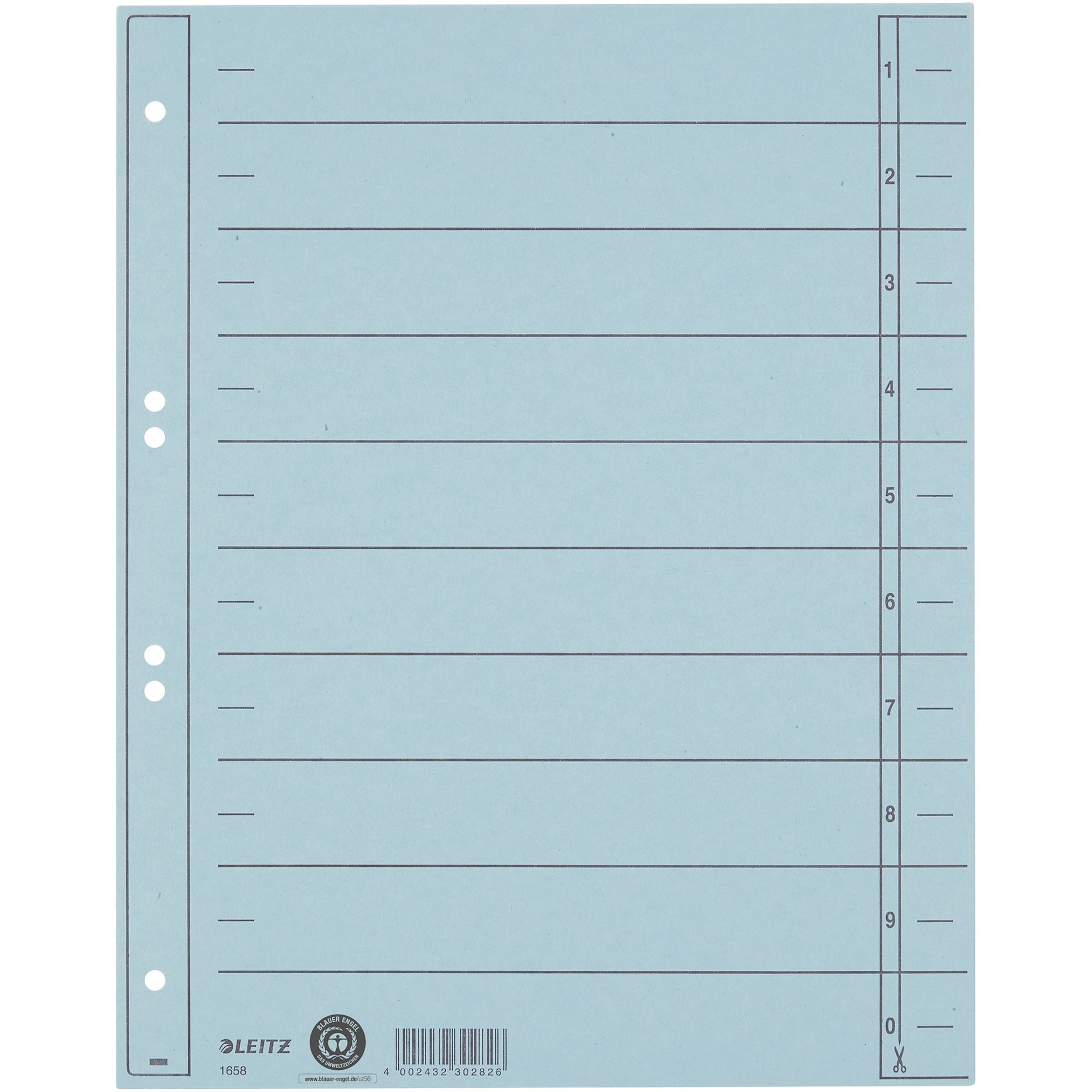 Trennblatt A4 230g Karton hellblau 100 St./Pack.