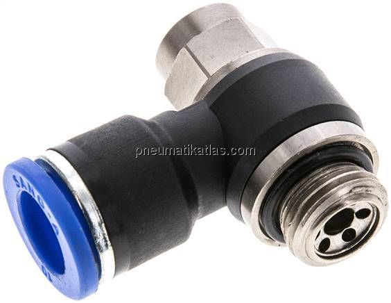 Winkel-Drosselrückschlagventil G 1/4"-10mm,abluftregelnd (Standard)
