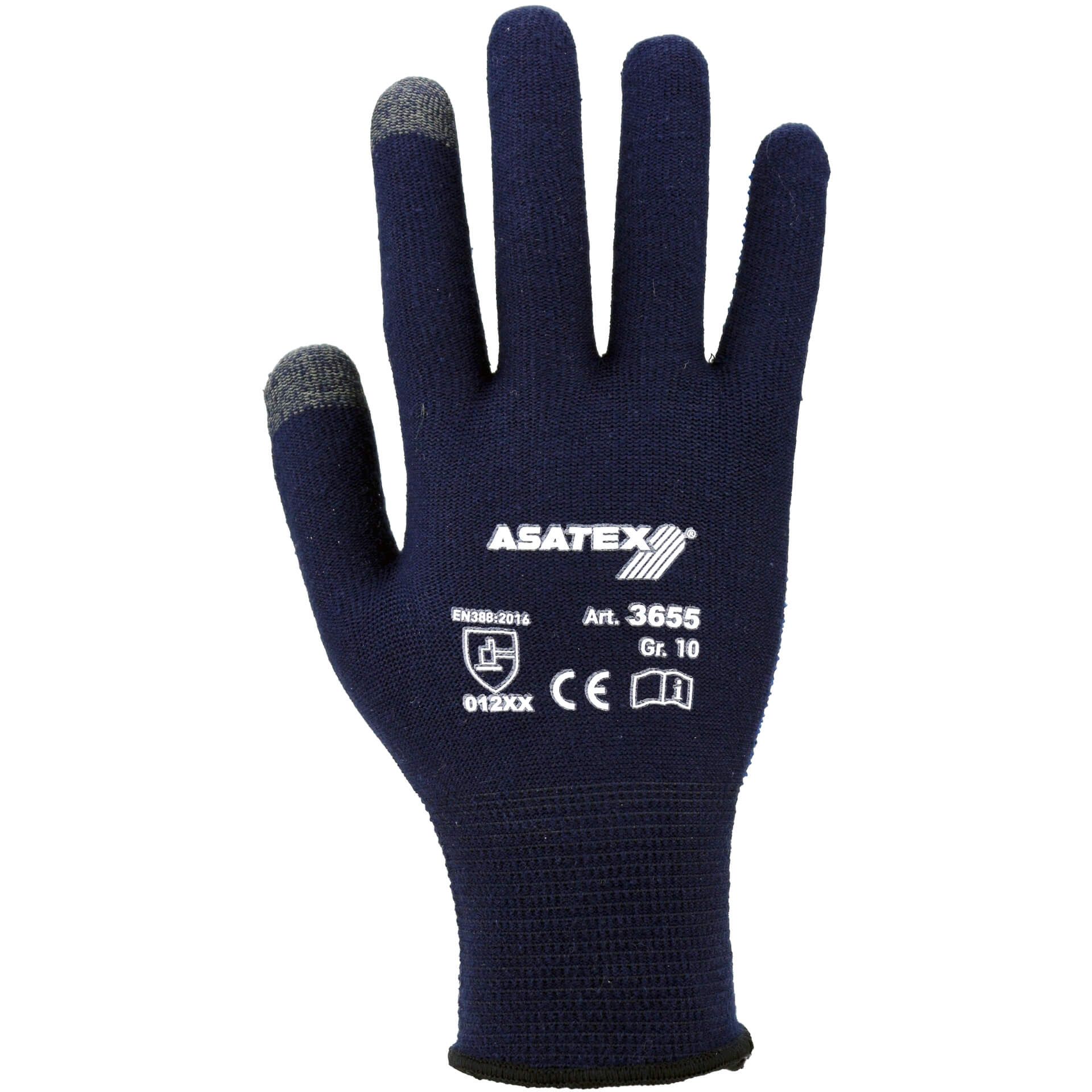 Feinstrick-Handschuh 3655 genoppt, blau, Gr. 6