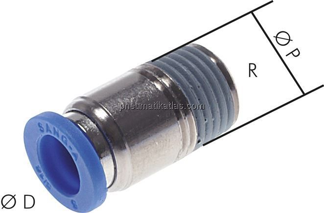 Gerader Steckanschluss R 1/8"-4mm, IQS-Standard m. Innens.