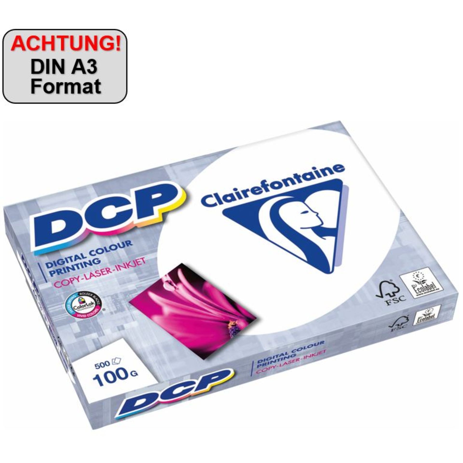 Farblaserpapier DCP DIN A3 100g ws 500 Bl./Pack.
