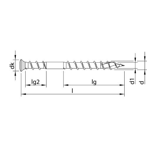 HECO-TOPIX-plus A2 5,0 x 80, Terrassenbelagschraube, Linsensenkkopf, HECO-Drive, UK-Gewinde, blank, gleitbeschichtet, 200 Stück, VARIANTA-Handwerkerverpackung