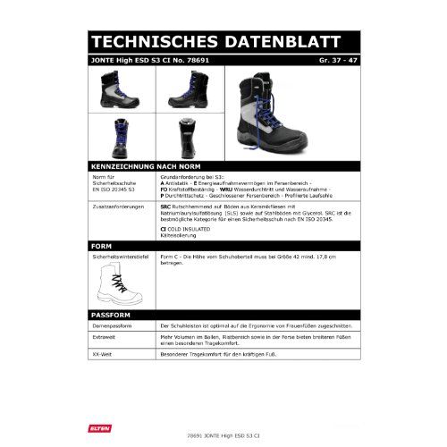 ELTEN JONTE Sicherheitsstiefel High S3 ESD, Schwarz, Gr. 40