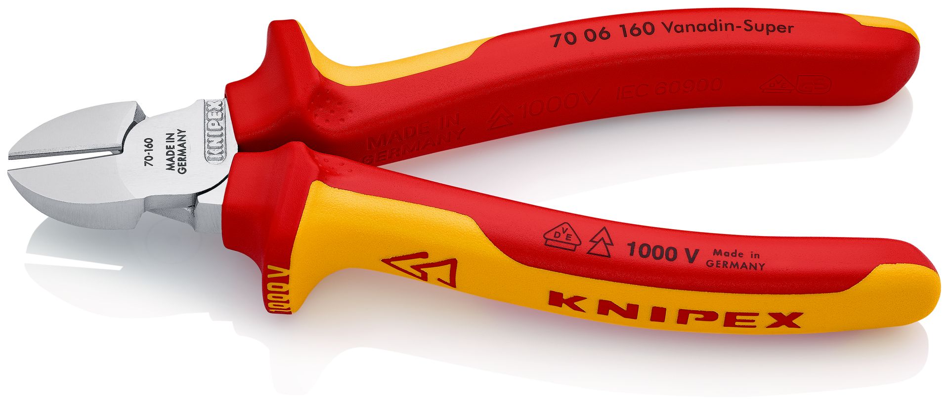 KNIPEX Seitenschneider isoliert mit Mehrkomponenten-Hüllen,