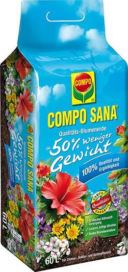 COMPO SANA Blumenerde 60 l, 50% weniger Gewicht