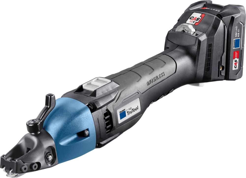 Akku Schlitzschere TruTool C 160 m.Spanabtr.2x12,0V 4,0 Ah Ladegerät Trumpf-Box