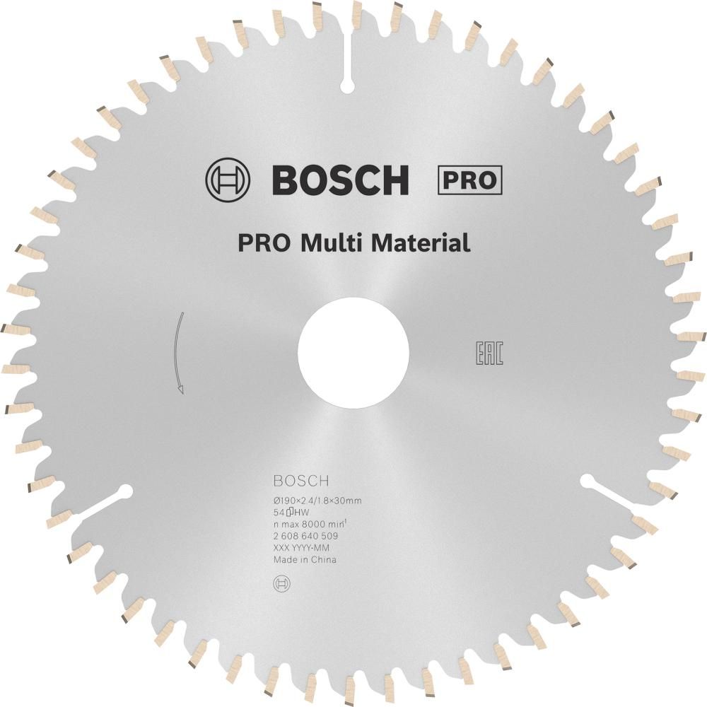 HM-Kreissägeblatt 190x2,4/1,8x30 54Z Bosch VE à 1 Stück MultiMat f.Handkreissägen