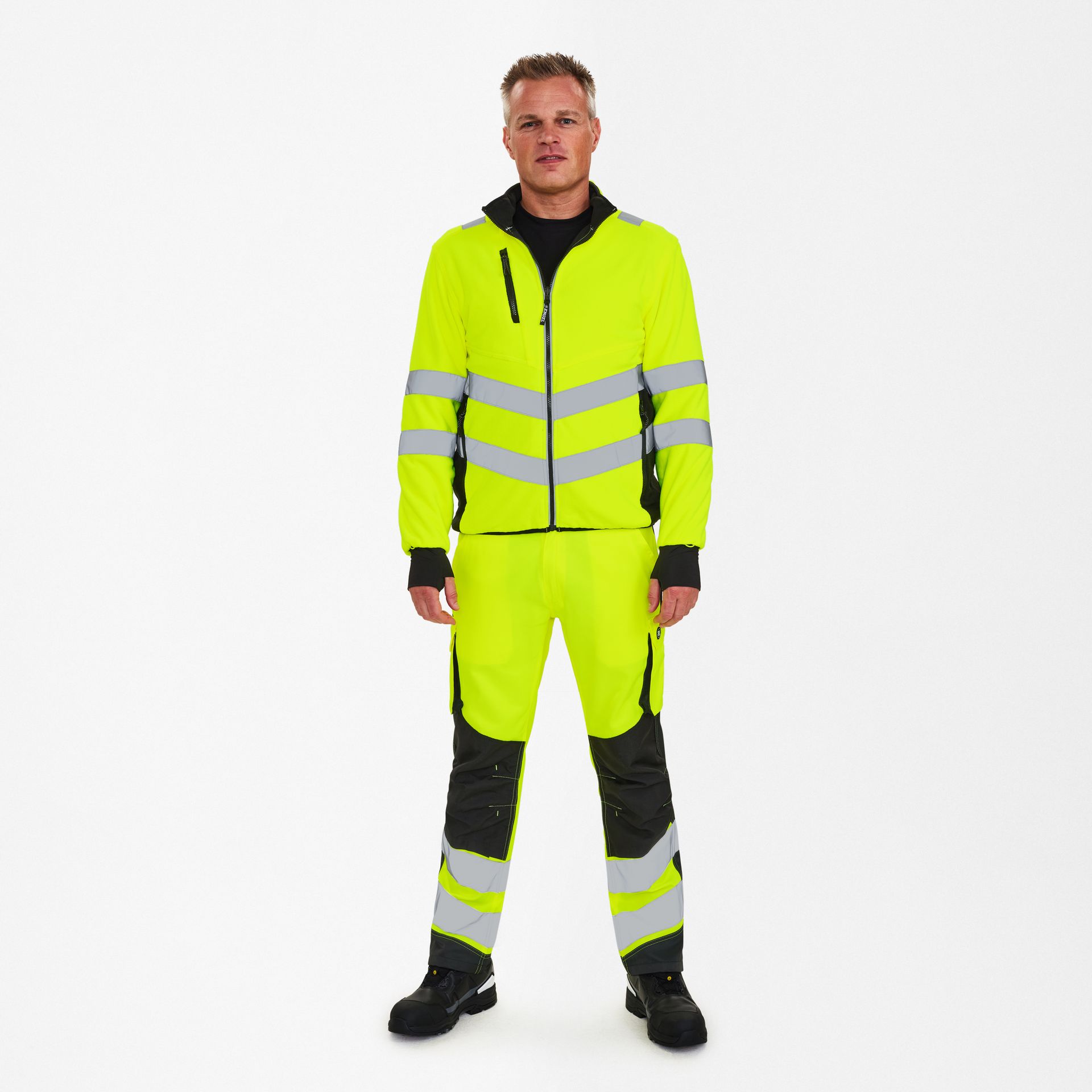 Safety Fleecejacke Gelb/Schwarz, Gr. 5XL