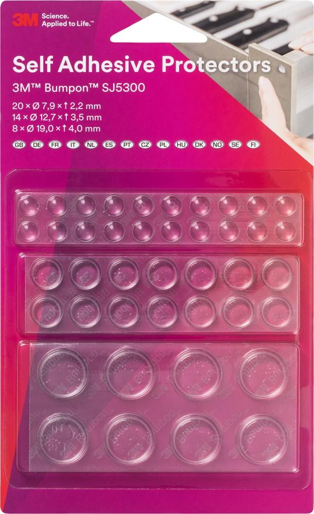 Bumpon Mini-Pack SJ5300BL Elastikpuffer drei größen Transparent