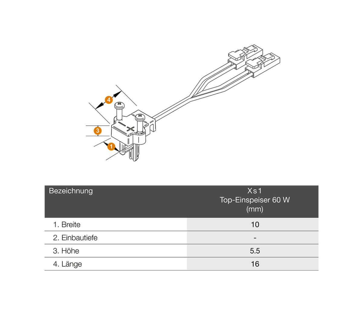 ledlinX Power Track, Top-Einspeiser 60 Watt