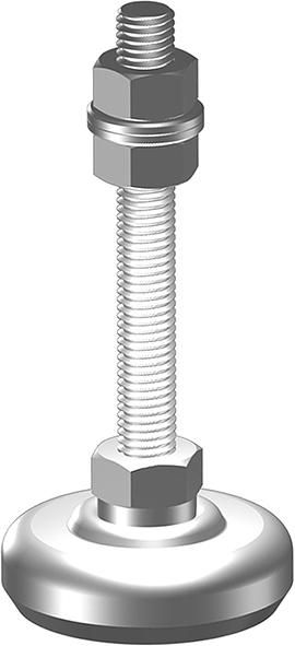 Maschinenfuß Typ GS, 2x Mutter u. Scheibe, D100xH44mm, M16x150, NBR70 V2A