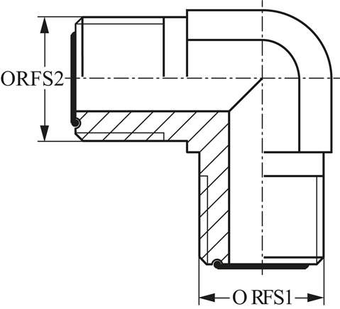 ORFS-Winkelverschraubung UNF 9/16"-18(AG)-UNF 9/16"-18(AG)