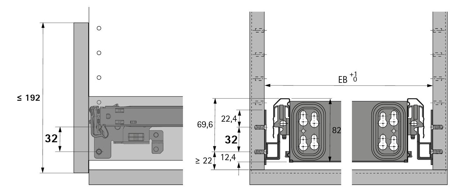 HETTICH Kugelauszugsführung KA 270, 530 mm
