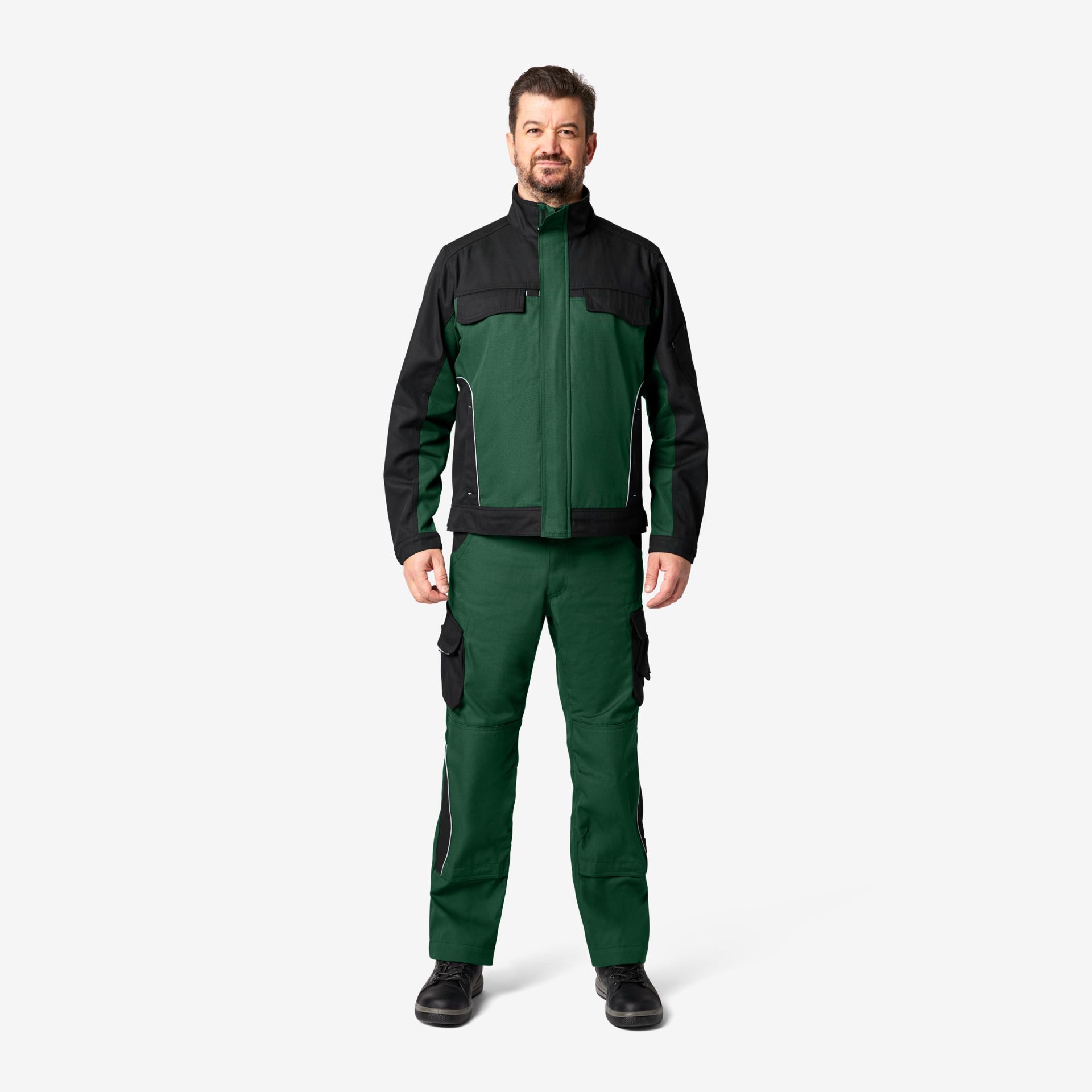 FHB Arbeitshose BRUNO grün-schwarz - Gr. 29
