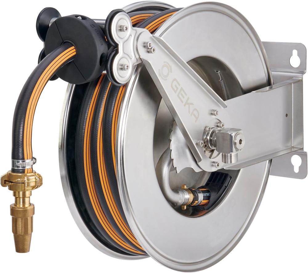GEKA plus automatischer Schlauchaufroller EA15GSKEdelstahl, inkl. 11m EPDM-Schlauch 3/4" & Arm.