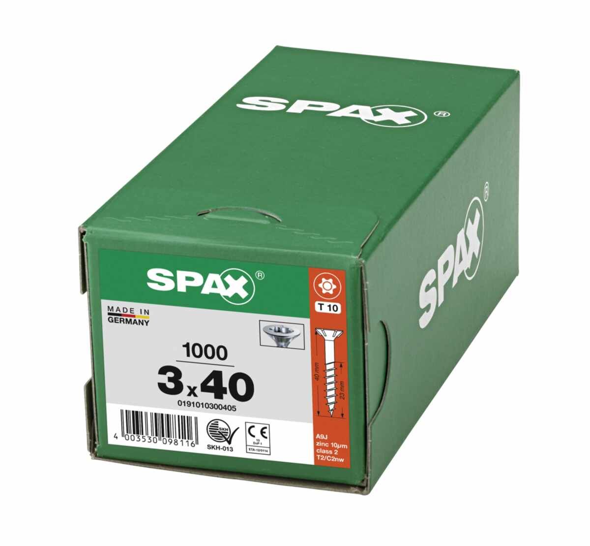 Spax Schrauben Fl/Vz Torx 3,0X40 TG VE1000