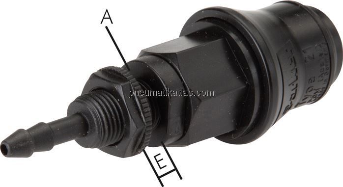 Schott-Kupplungsdose (NW5) 4mm Schlauch, POM