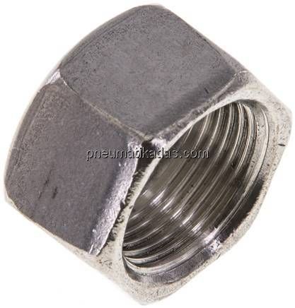 Überwurfmutter DN13, M 22 x 1,5, Bohrung 17,4mm, 1.4301