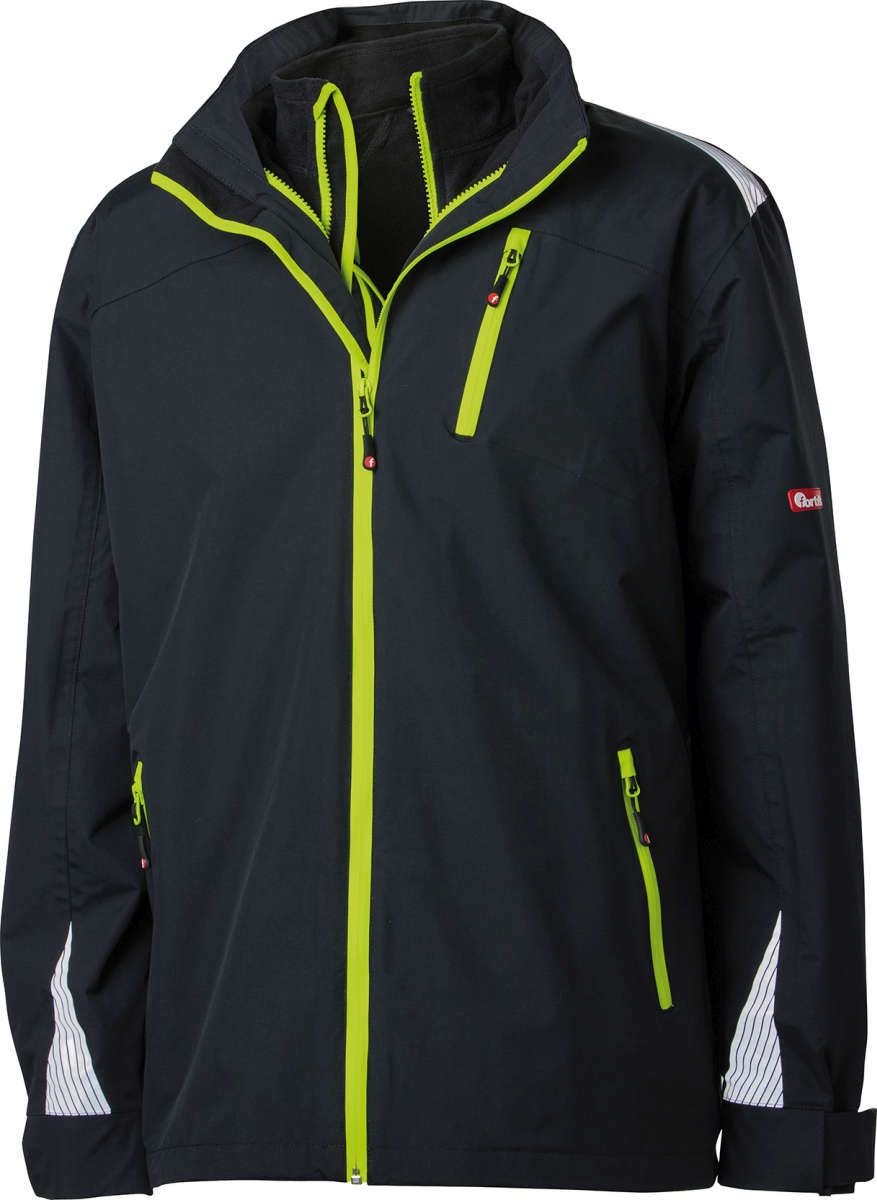 FORTIS 3-in-1Jacke 24, schw./lime,Gr.XL