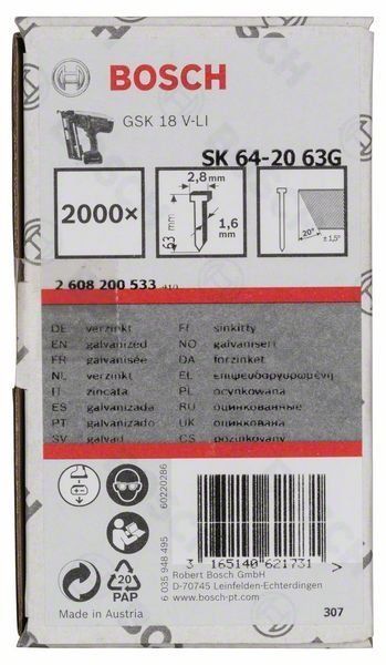 Bosch Senkkopf-Stift SK64 20G