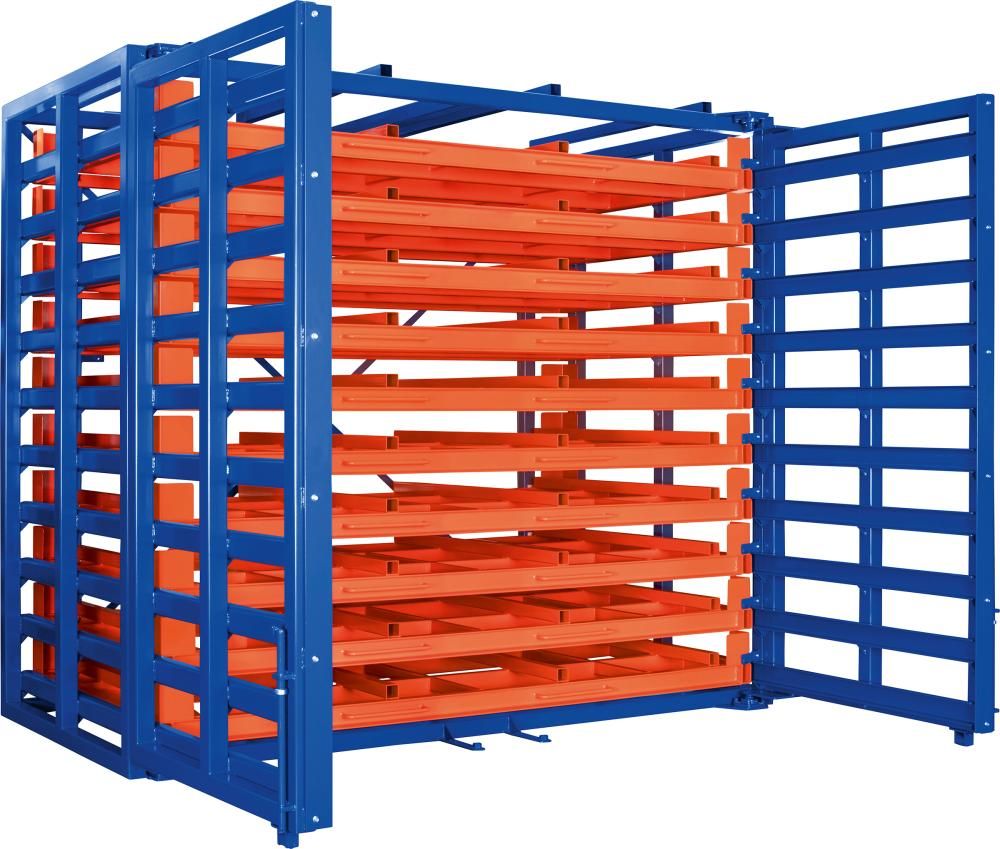 Schubfachregal f Bleche Vorbau klappbar Fachlast 2000kg,Boden gl B2370xT1150xH2310mm