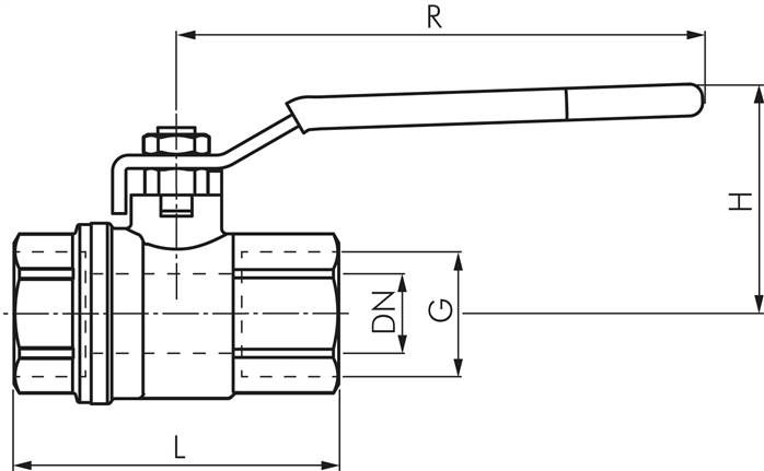 Messing-Kugelhahn, abschließbar, Rp 1/4", -0,98 bis 65 bar