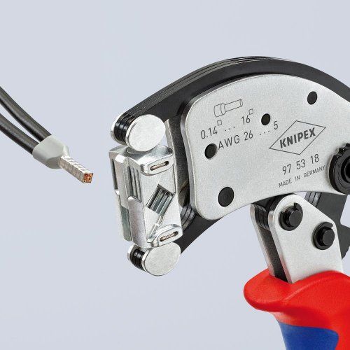 Crimpzange für Aderendhülsen Twistor 0,14-16qmm KNIPEX