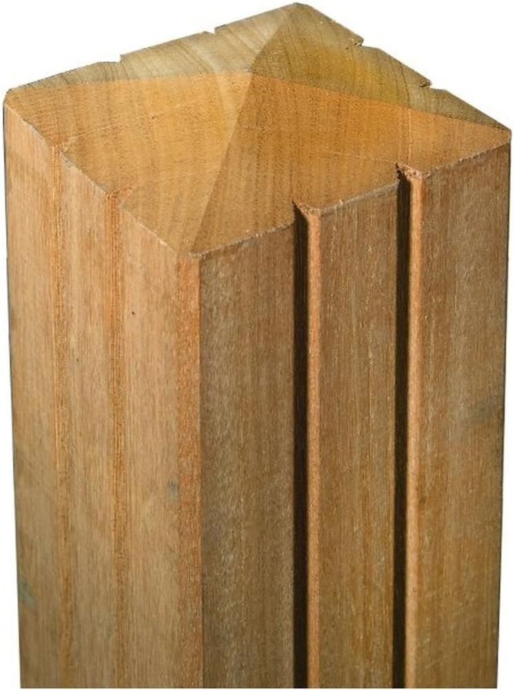ADAMAS Bangkiraipfosten 9 x 9 x 190 cm, genutet Kopf mit Pyramidenform