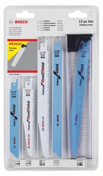 Bosch 12 tlg. Säbelsägeblatt Set Demolition