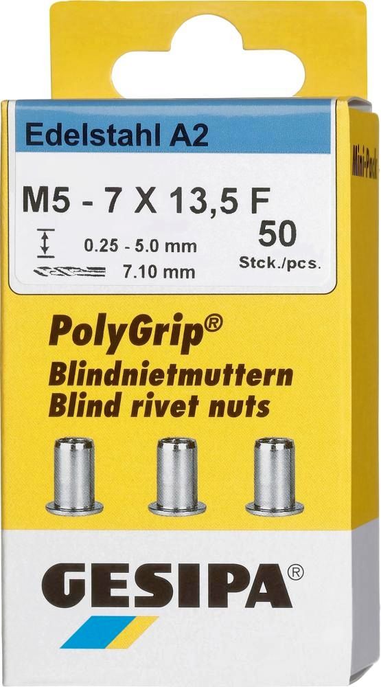 Bl.Nietm. VA Minipack Polygrip A2 M5 x 7 x 13,5
