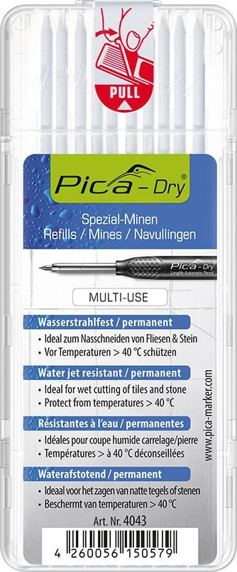 Minen-Set für Tieflochmarker Pica-Dry wasserfest weiß Pica