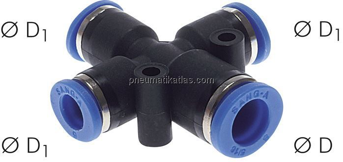Kreuz-Steckanschluss 8mm-6mm, IQS-Standard