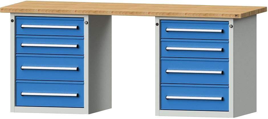 Anke Kombi-Werkbank B2000xT700xH840mm RAL7035/5012 BMP: 40 mm 11 Schubladen