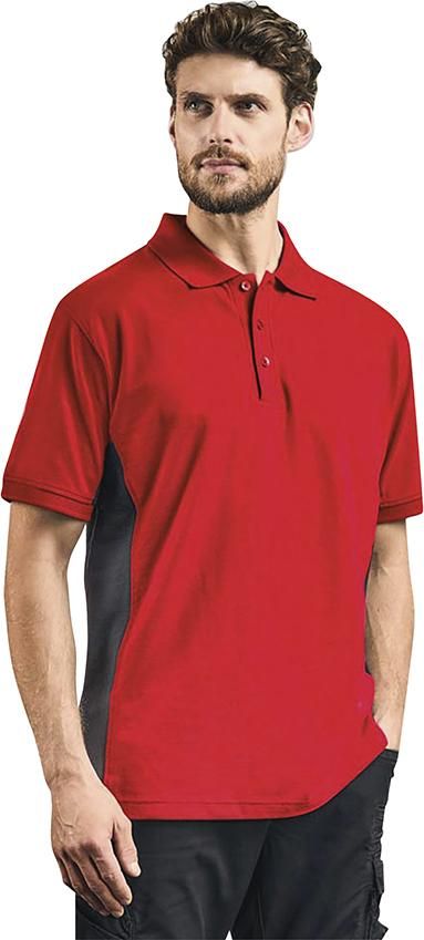 Contrast Polo-Shirt, rot/charcoal Gr. L Promodoro
